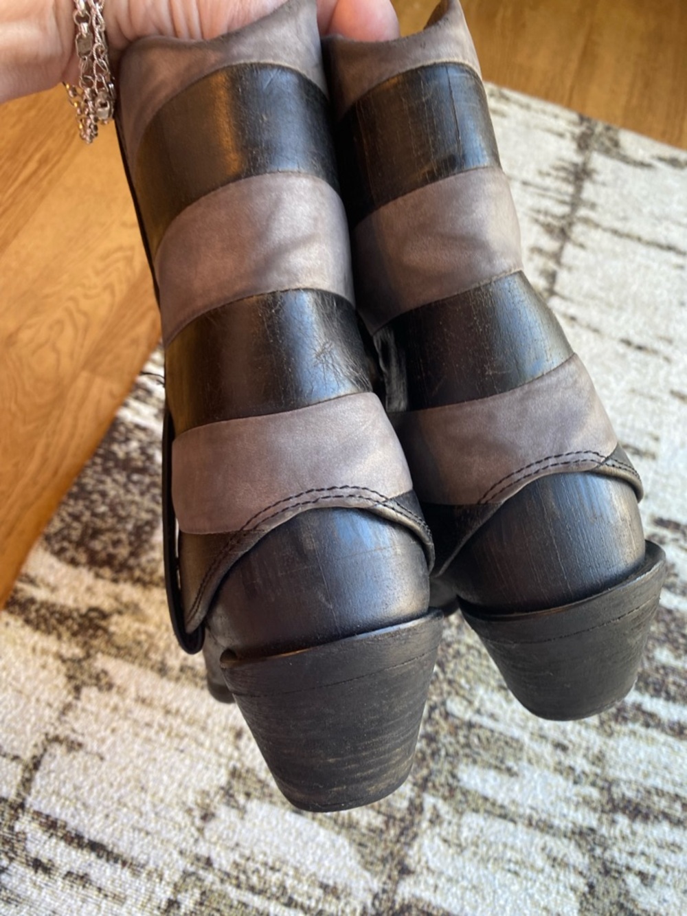 Durango Crush Black Gray Faded Flag Western Booties 6.5 cowgirl western grunge - Picture 12 of 16